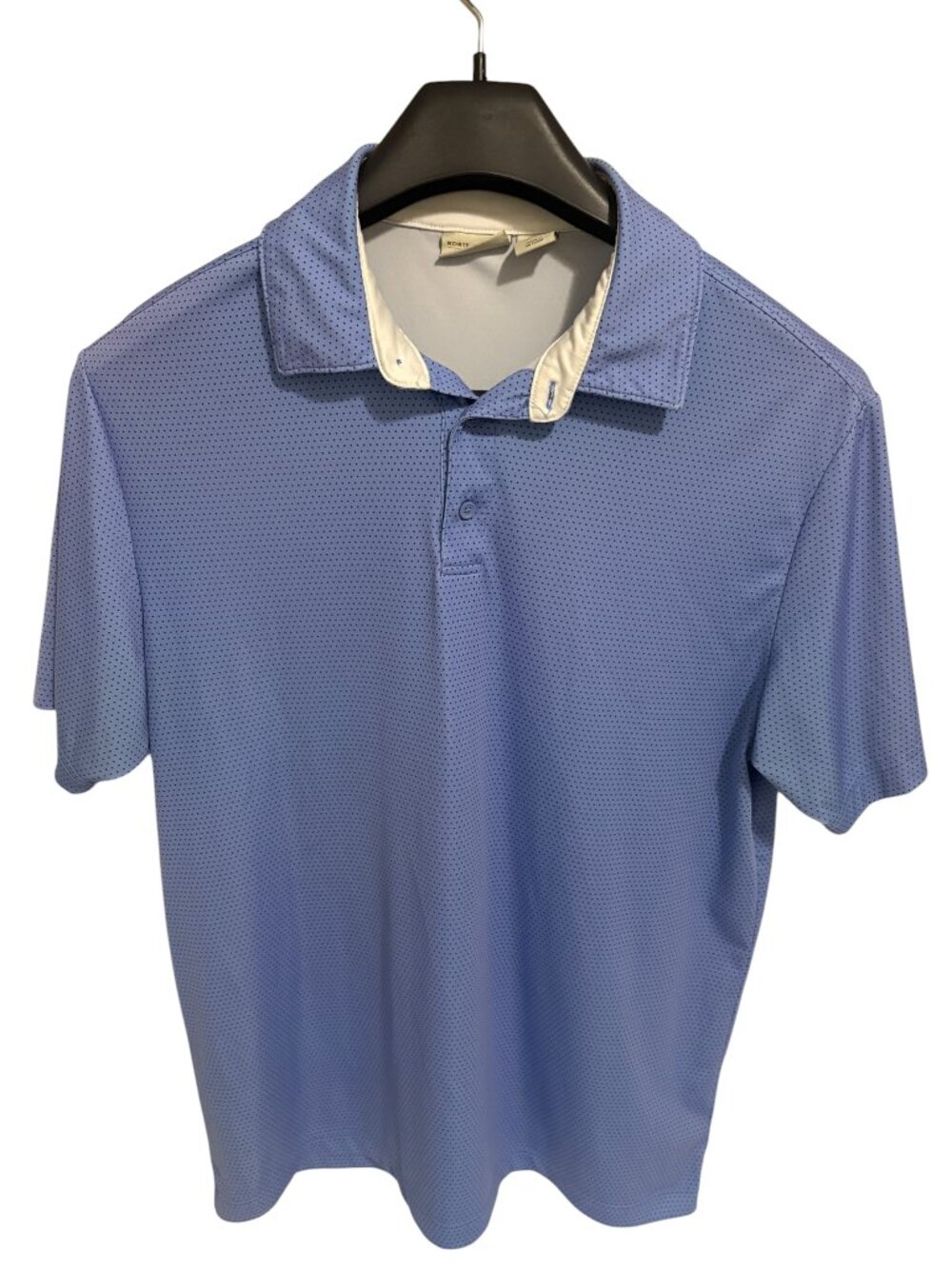 Rorie Whelan Shirt Men’s Large Golf Polo Blue Short Sleeve Blue Blue Dots